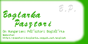 boglarka pasztori business card
